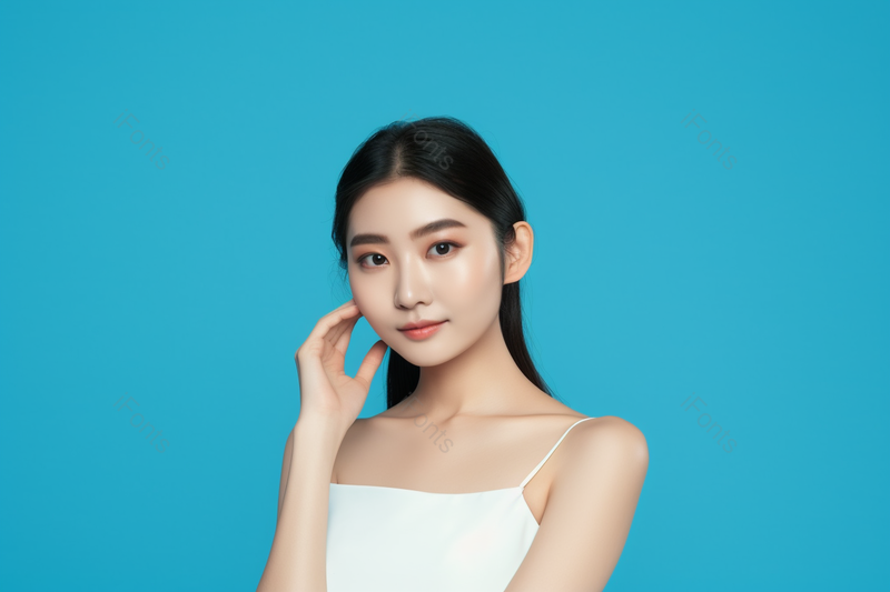 年轻气质女性美妆展示,高清,摄影图,摄影图片,图片大全,摄影图免费下载